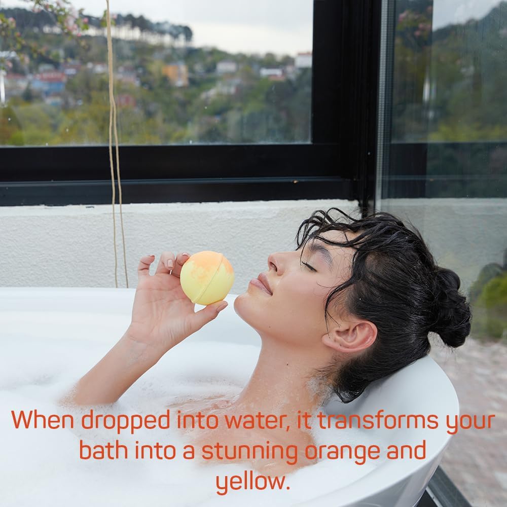 Balmy Mango Pineapple Bath Bomb – Tropical Scented Fizzy with Vitamin E & Glycerin, Moisturizing 5.6 oz
