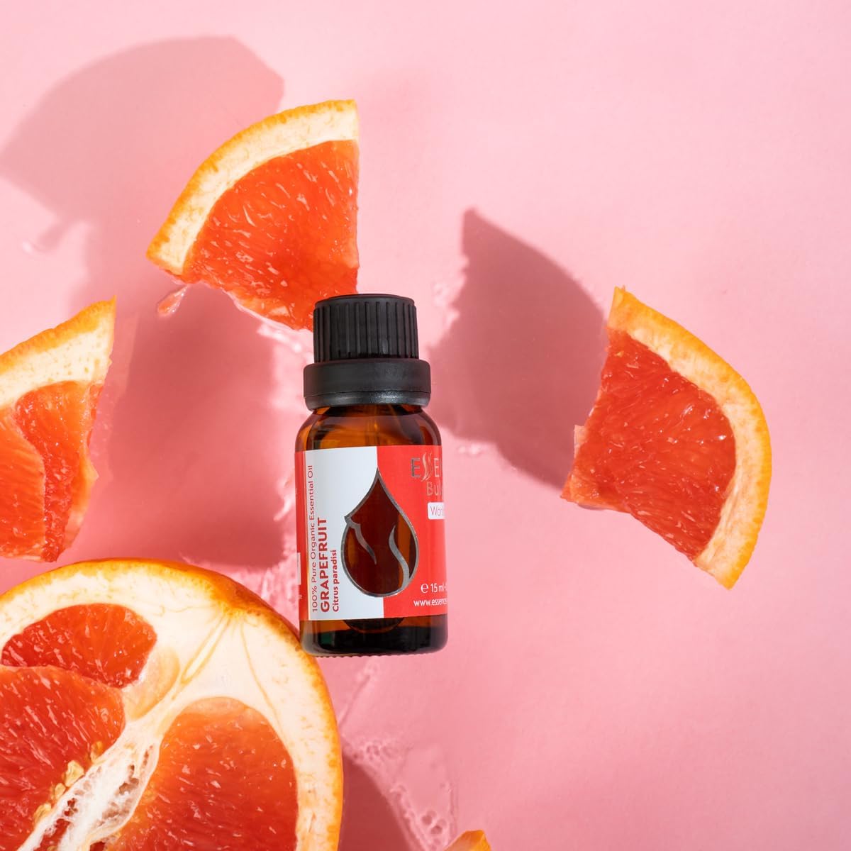 Essences Bulgaria Organic Grapefruit Essential Oil 0.51 Fl Oz 15ml Citrus paradisi 100% Pure Natural Undiluted Therapeutic Grade for Home Aromatherapy Home Diffuser Humidifier Hot Tub and Massage Oil