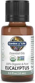 Garden of Life Essential Oils - 100% Organic & Pure Eucalyptus Essential Oil for Diffuser, Aromatherapy, Meditation - Clarity & Focus, Stimulate, Invigorate, Refresh, 0.5 fl oz
