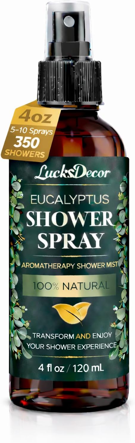 Eucalyptus Shower Spray 4oz – Aromatherapy Shower Mist, Spa and Sauna Inspired Shower Steamer Alternative for Refreshing, Relaxing Showers - Bath Oil Spray Bath Eucalyptus Essential Oil