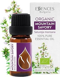 Essences Bulgaria Organic Mountain Savory Essential Oil 1/3 Fl Oz | 10ml | Satureja Montana | 100% Pure and Natural | Undiluted | Therapeutic Grade | Family Owned Farm | Steam-Distilled | Non-GMO