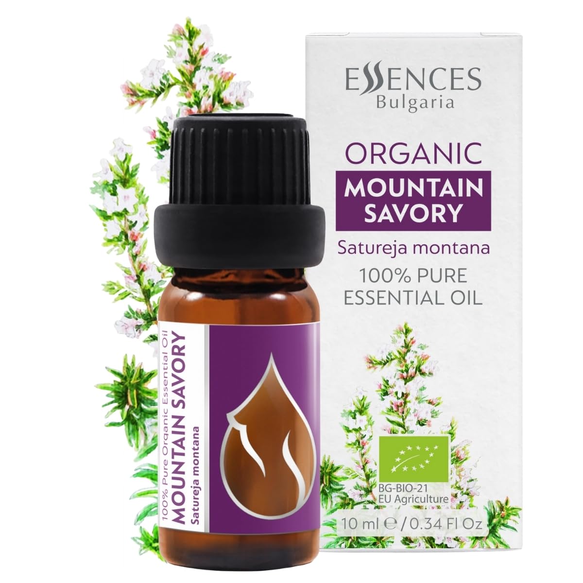 Essences Bulgaria Organic Mountain Savory Essential Oil 1/3 Fl Oz