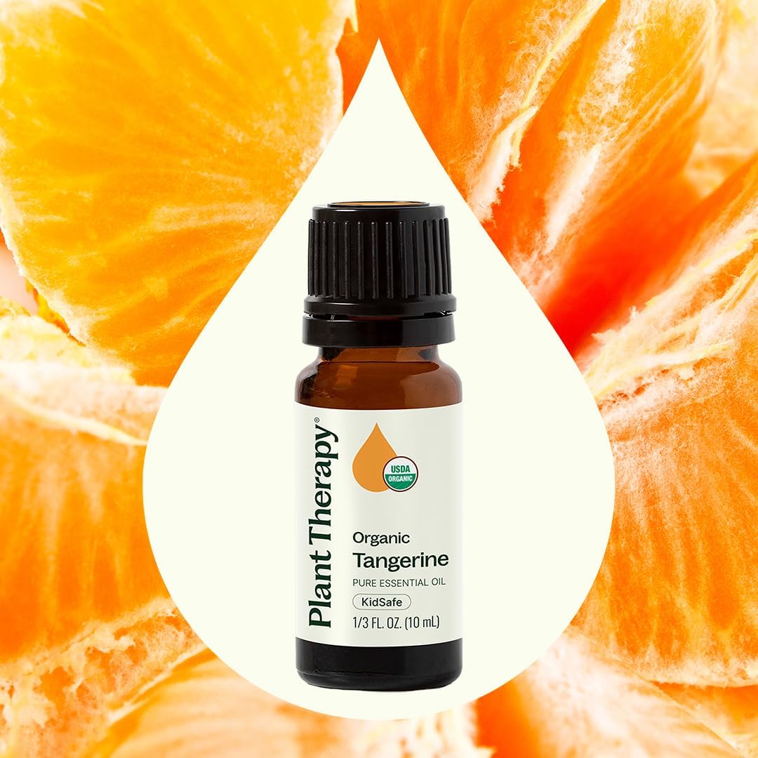 Plant Therapy Organic Tangerine Essential Oil 10 mL (1/3 oz) 100% Pure, Undiluted, USDA Certified Organic, Aromatherapy, Mood Boosting, Immune Support