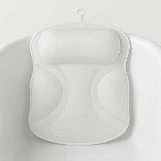 Bath Pillows for Tub, Upgraded 2025 Bathtub Pillow for Head, Neck & Back, Extra Thick Double-Ring Support, Quick-Dry Fabric, Non-Slip Spa Cushion, Ideal Gift
