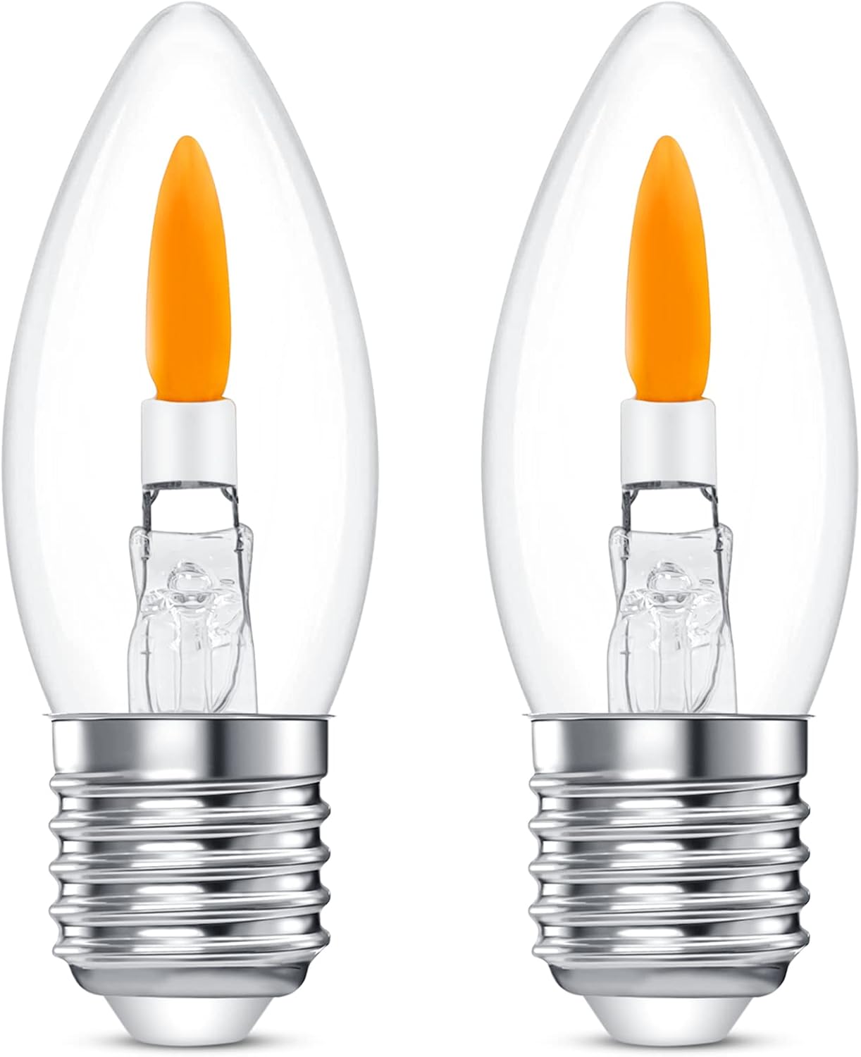 HEWA-Tech B11 Flame Bulbs 2-Pack - Standard Medium Base (E26, Not Candelabra E12), 2 Mode Flickering LED 1800K, Non-Dimmable for Halloween/Christmas Porch & Home Decor