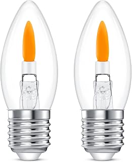 HEWA-Tech B11 Flame Bulbs 2-Pack - Standard Medium Base (E26, Not Candelabra E12), 2 Mode Flickering LED 1800K, Non-Dimmable for Halloween/Christmas Porch & Home Decor