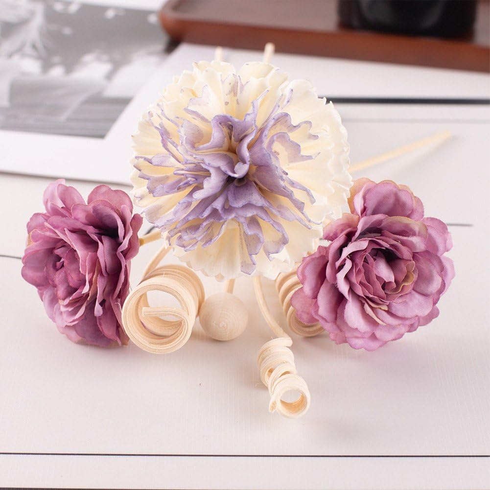 Diffuser Stick Set, 8 Pcs Rattan Flower Fragrance Diffuser Set, Fragrance Diffuser Replacement Rattan Sticks Home Decor