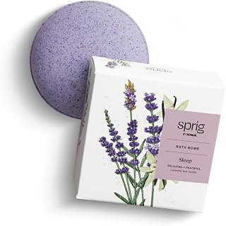 Sprig by Kohler Lavender + Vanilla Bath Bomb, Hypoallergenic, Made with Natural Botanicals & Premium Skincare Ingredients (Shea Butter, Coconut Oil, & Kaolin Clay) to Relax and Calm - Sleep