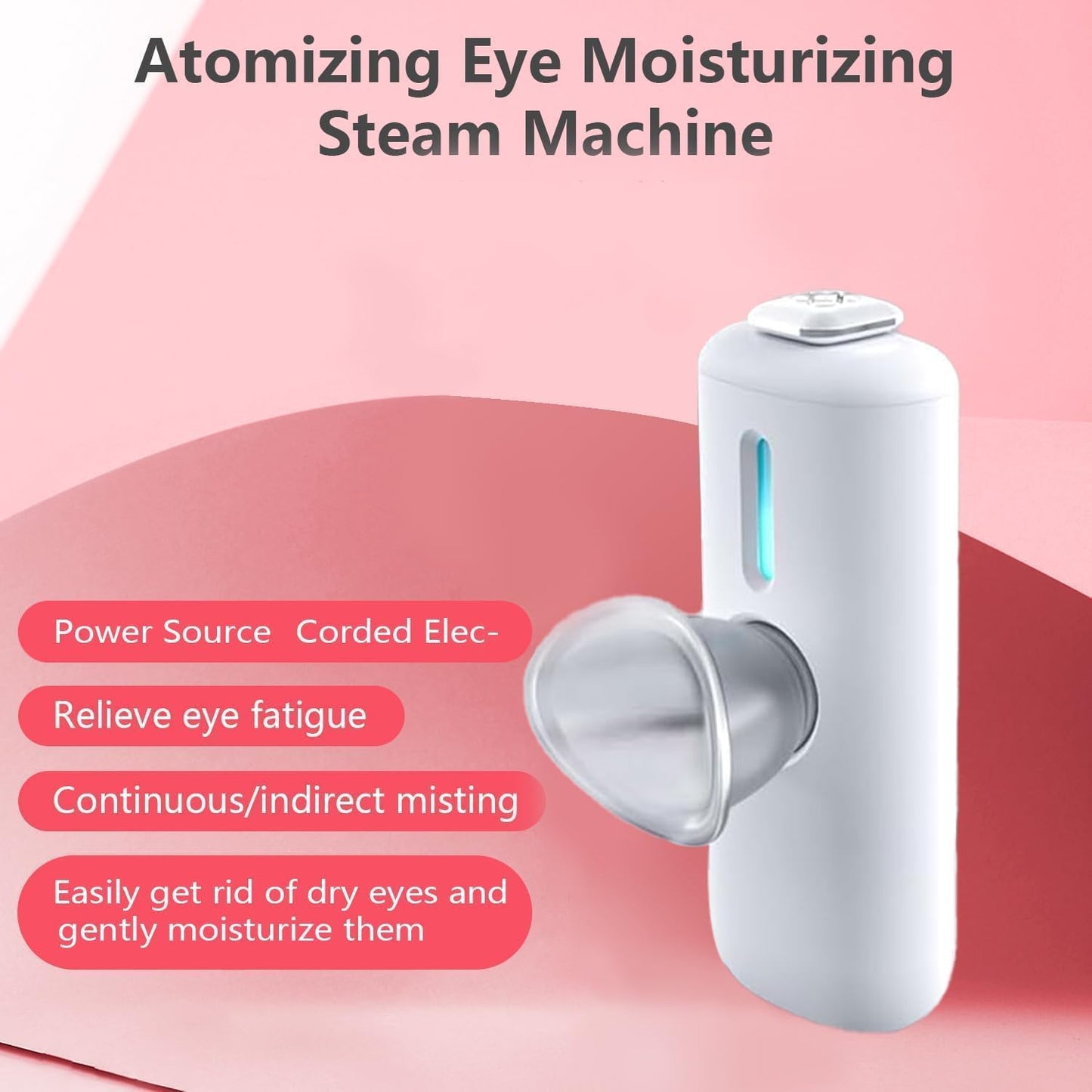 2-in-1 Nano Face & Eye Mister, USB Rechargeable Cool Mist Sprayer for Eyelash Extensions, Makeup Setting & Skin Hydration – Portable Handheld with Visual Water Tank-White