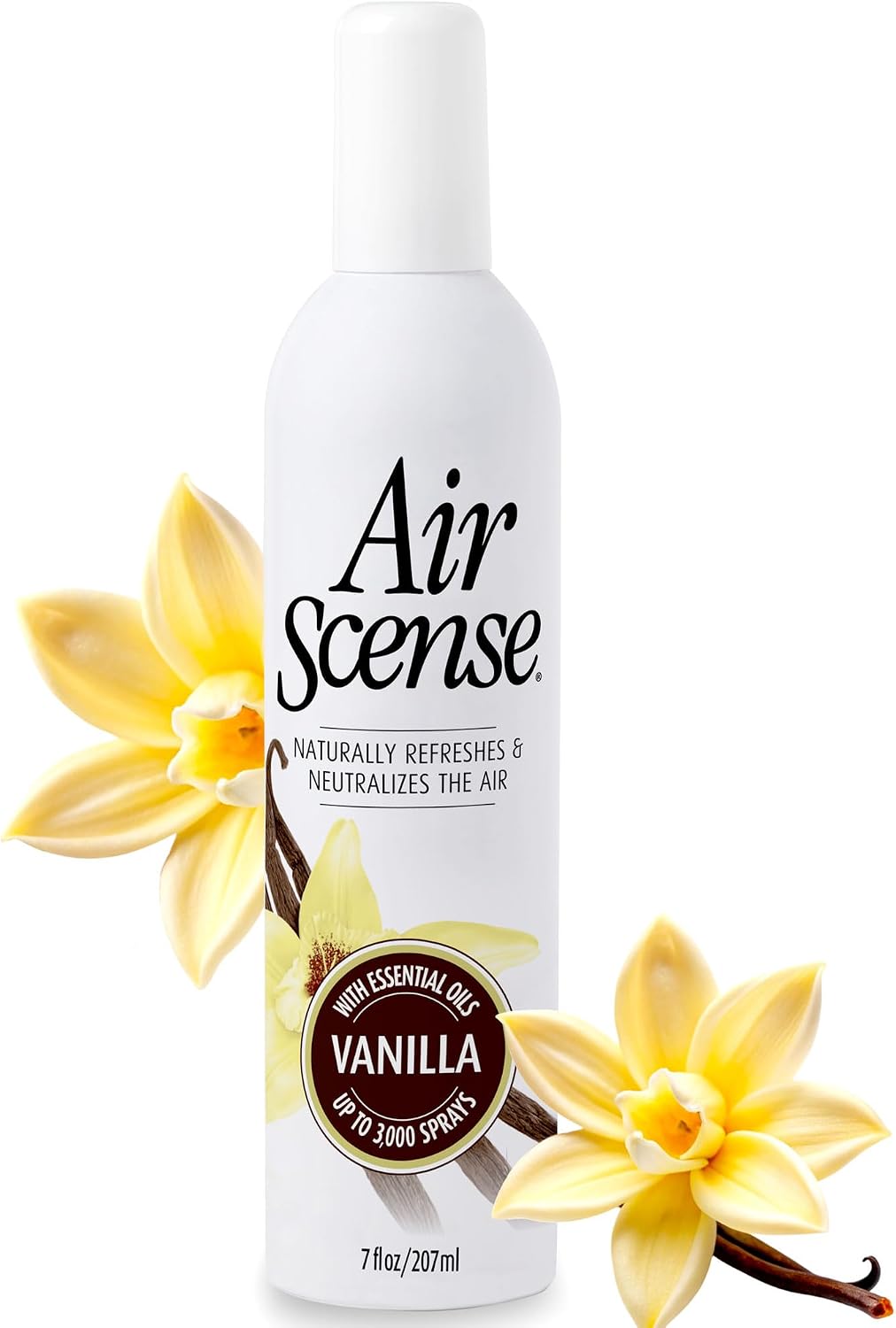 Air Scense Air Freshener Deodorizer Room Spray for Bathroom & Home, Essential Oils, Natural - 7 fl oz (1-Pack) (Vanilla)
