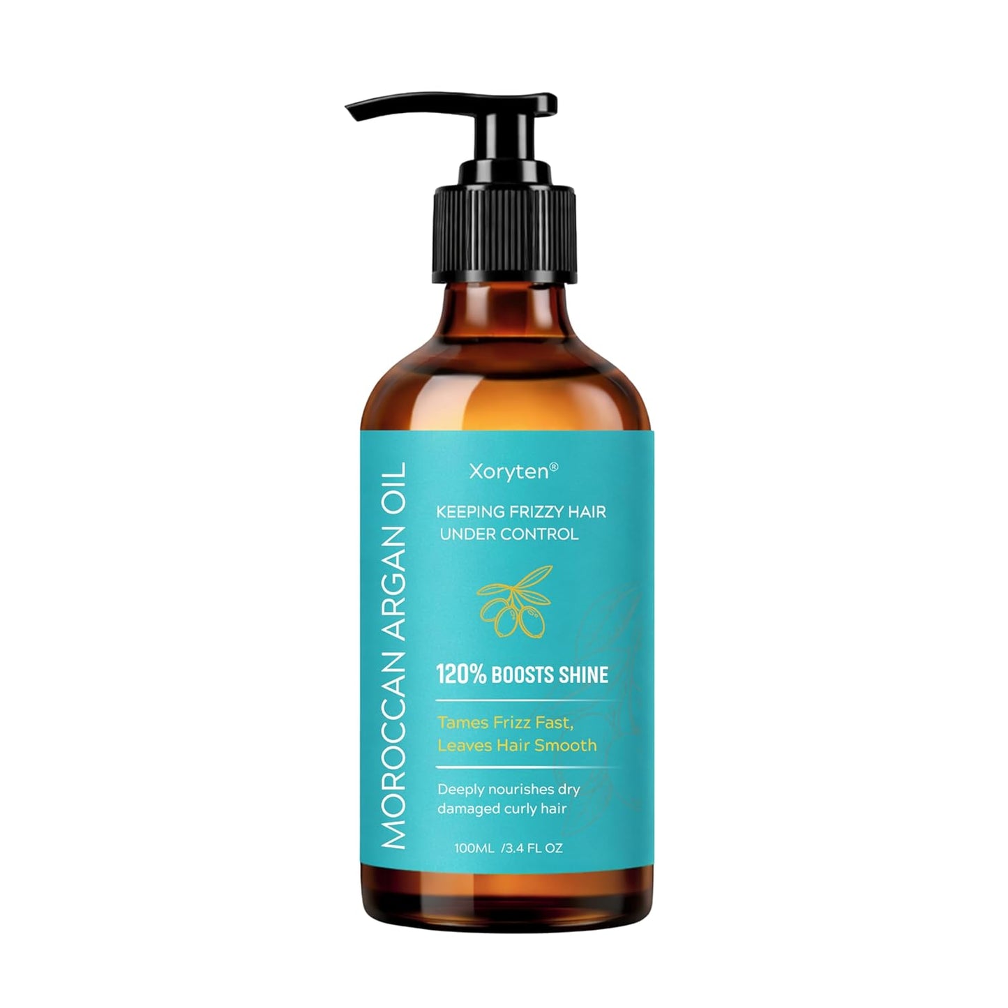 Moroccan Argan Oil – Nourishing & Smoothing Hair Oil for Long,Curly, Dry,Frizzy& Damaged Hair – Moroccan Hair Oil Treatment for Heat Protection & Frizz Control–3.4 Fl Oz