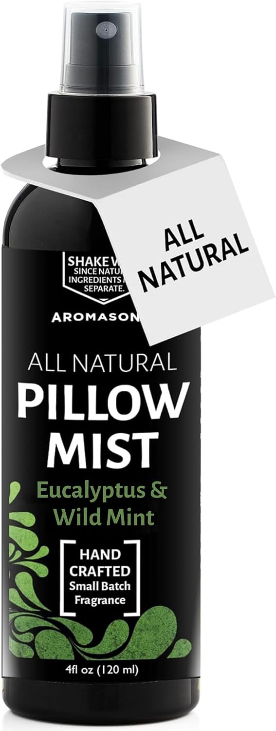 Aromasong Eucalyptus & Wild Mint Pillow Spray - All Natural Calming Linen & Bedtime Mist for Deep Sleep - Aromatherapy Essential Oils for Sleeping