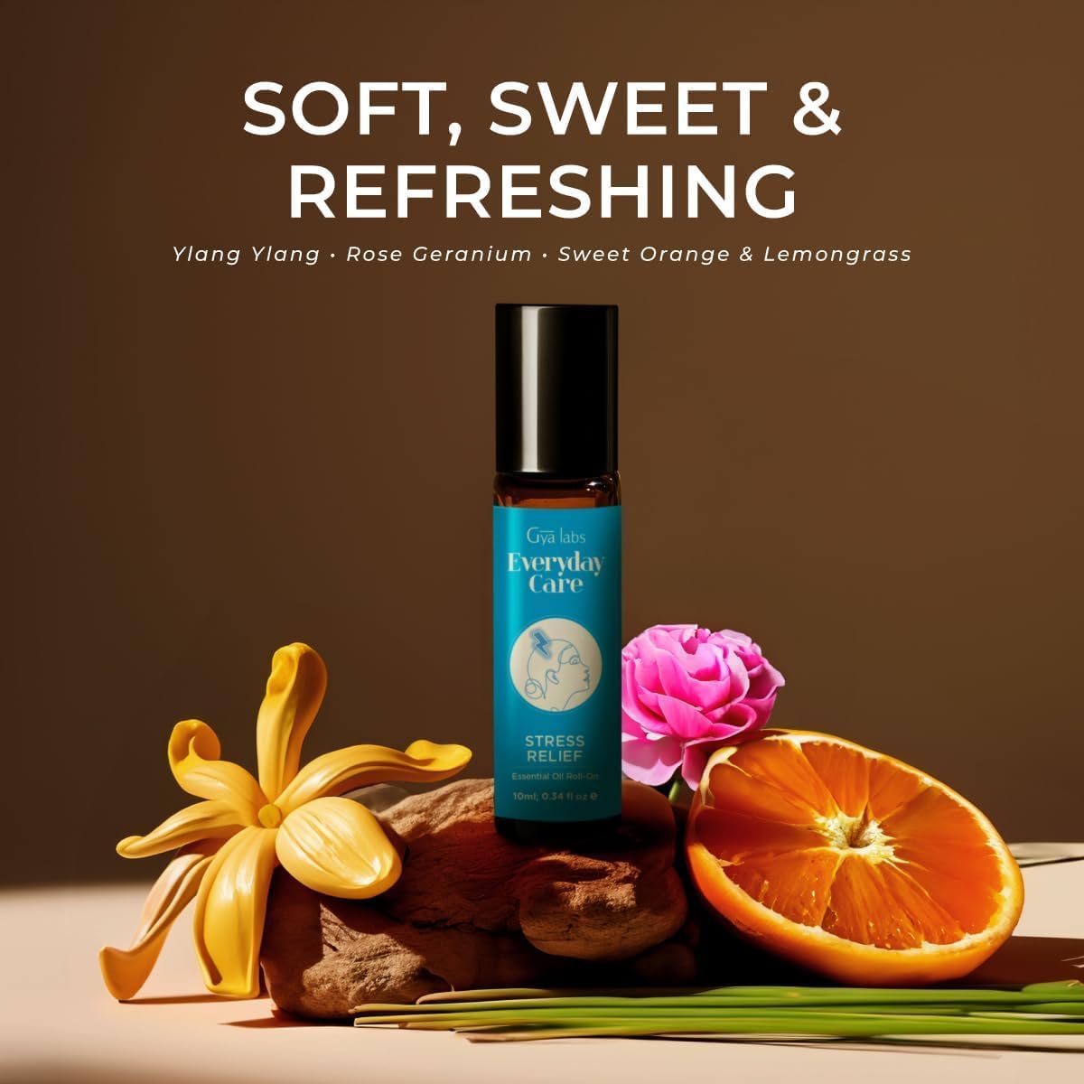 Stress Relief & Deep Calm Oil Roll On Set - Aromatherapy Grade Essential Oils Roll On Set - 2x0.34 fl oz - Gya Labs