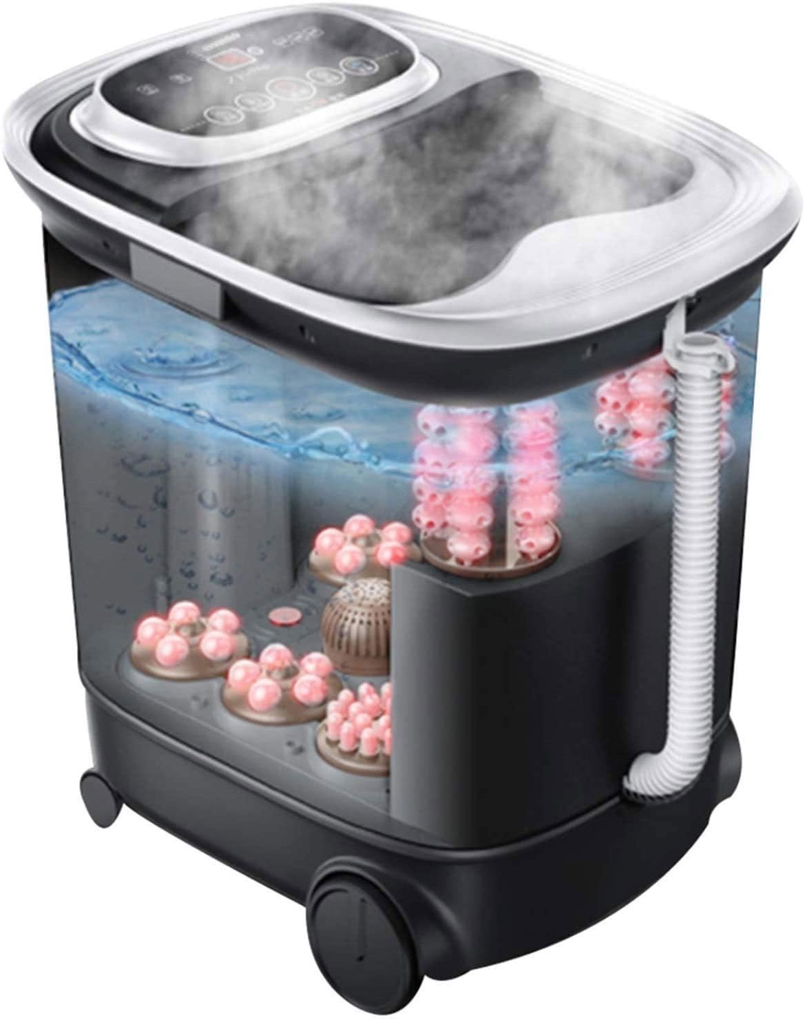 3-in-1 Foot Spa Bath Massager with Heat Bubbles, Heated Foot Bath Tub, 8D Massage Rollers, Digital Temperature Control, Home Use