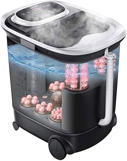 3-in-1 Foot Spa Bath Massager with Heat Bubbles, Heated Foot Bath Tub, 8D Massage Rollers, Digital Temperature Control, Home Use