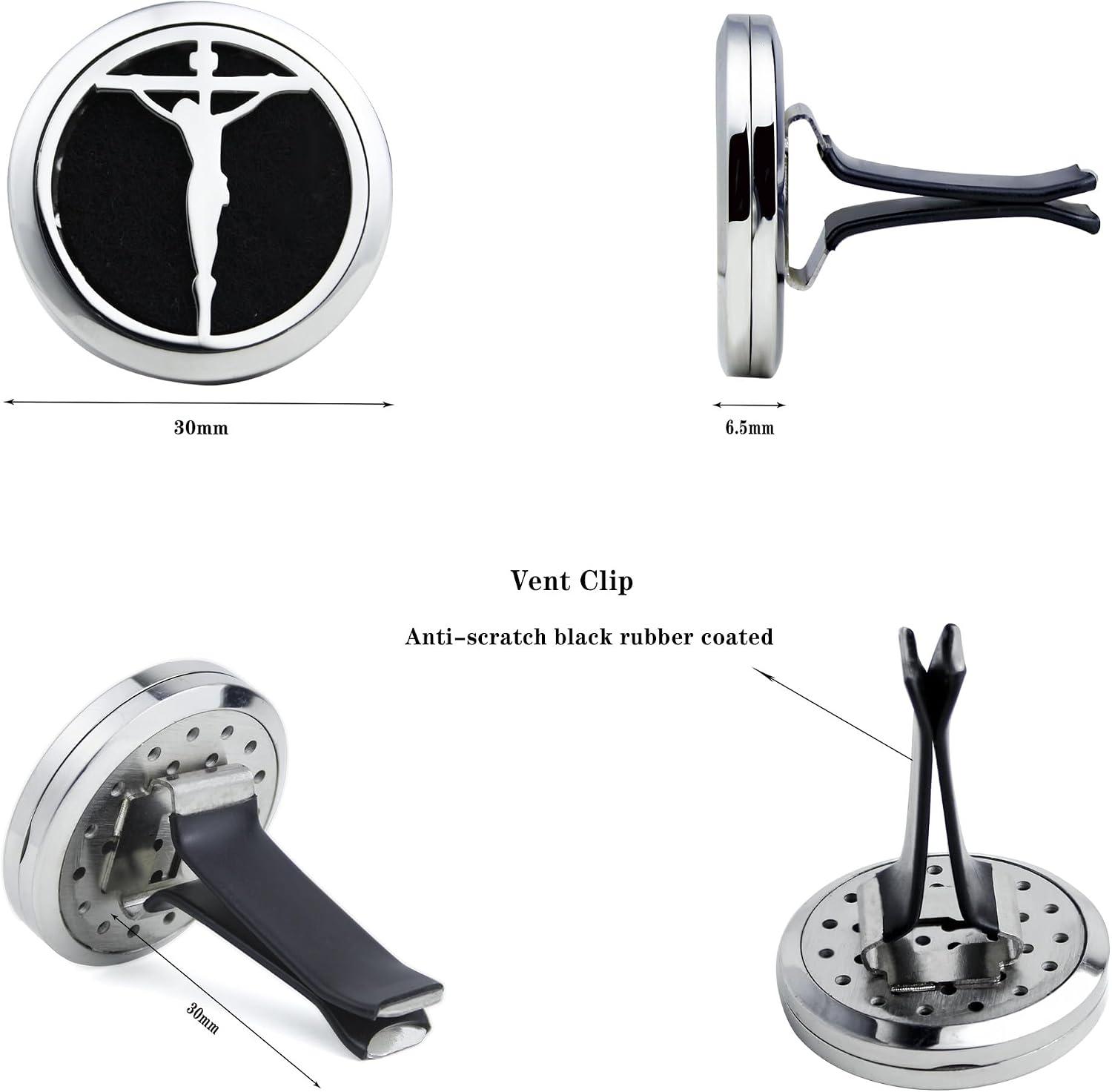 Christian Cross 30mm Aromatherapy Car Essential Oil Diffuser Vent Clip