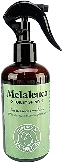Melaleuca Spray - 100% Natural Tea Tree Oil Toilet Spray – 8 Oz - Natural Bathroom Odor Eliminator & Air Freshener – Pure Tea Tree Essential Oil with Lemongrass – Odor Eater, Paraben Free