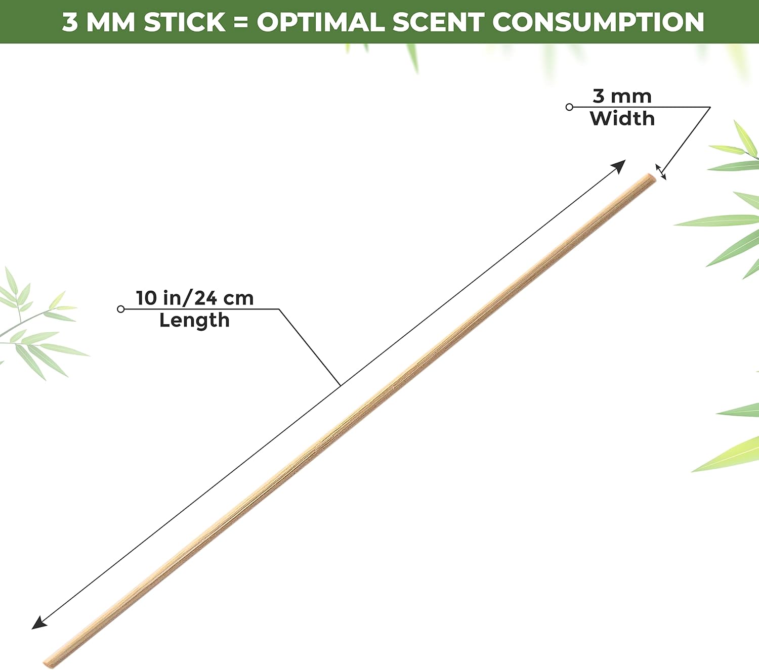 Reed Diffuser Sticks – 100 pcs of Natural Rattan Essential Oil Aroma Refill Wood Sticks for Spa, Fragrance, Aromatherapy (24 cm x 3 mm)