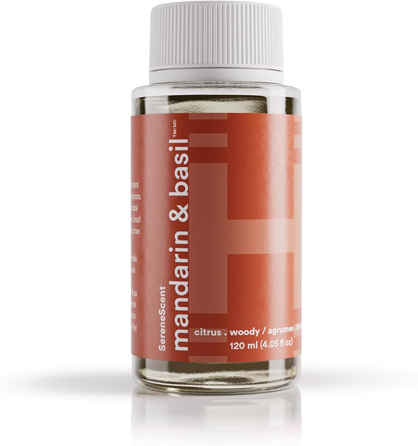 Homedics SereneScent Waterless Diffuser Oil Refill — Mandarin Basil (120ml). Bright & Refreshing Home Fragrance. Compatible with SereneScent Diffusers. Easy Twist Plug & Play