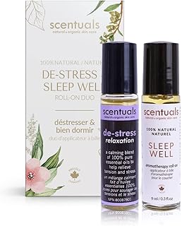Essential Oil Blend Roll On Set of 2, 100% Pure Natural, Helps to Induce Relaxation and Calmness, Aromatherapy for Busy Men & Women. 9 ml x 2 | 0.3 oz x 2
