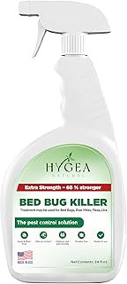 Hygea Natural Extra Strength Bed Bug Killer & Mite Spray - Child & Pet Friendly - Stain & Odor Free - 66% Stronger Formula (24 oz)