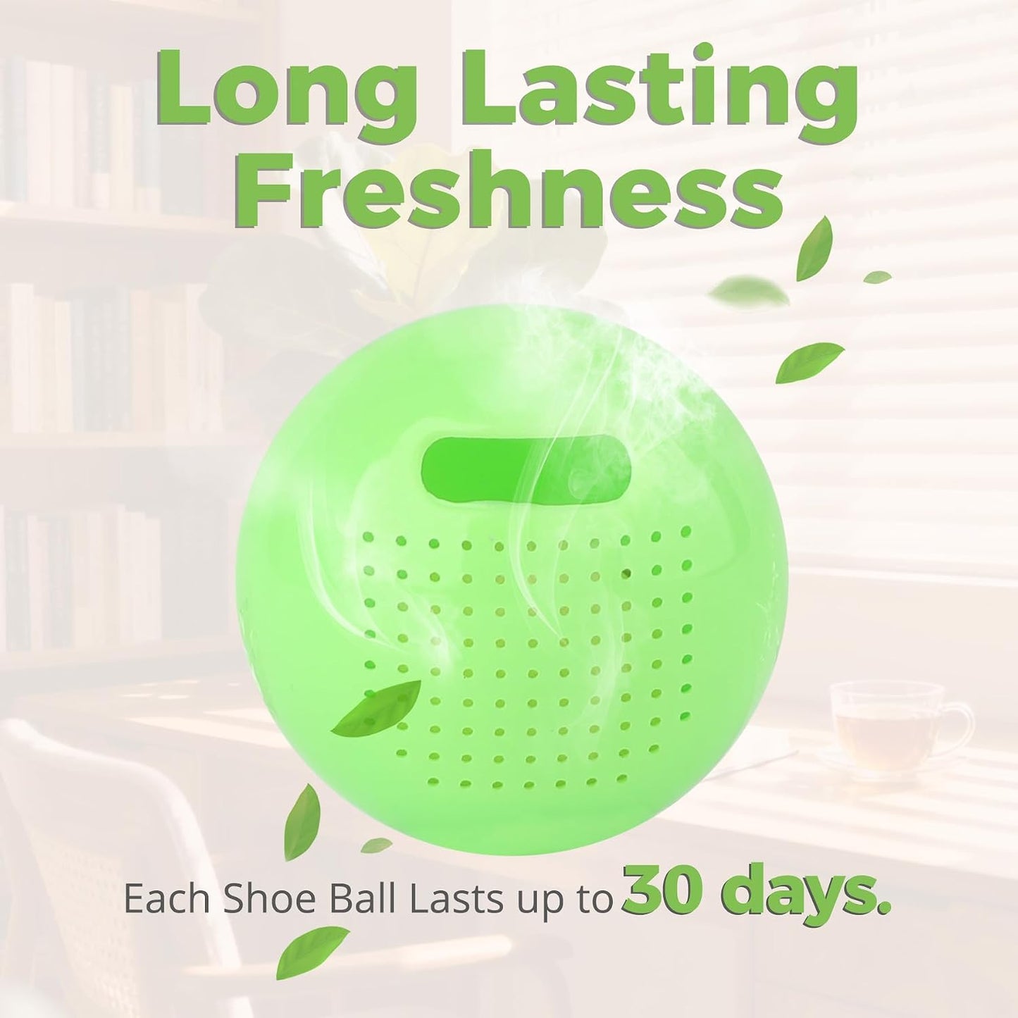 Knixmax Shoe Deodorizer Balls Strong, Odor Eliminator for Sneaker Gym Bag Closet Locker, Work Boot Drawer Freshener, Unpleasant Smell Remover Ball for Men Women Teens, 6 Packs Zen Tea
