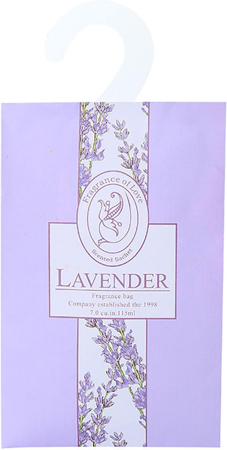 Lavender Sachets, Fresh Scents Sachet Packets, Hanging Scent, Fragrance Bags for Drawers and Closets, Hanging Closet Air Freshener Scented Sachets Bags Drawer Deodorizers Home Fragrance, 8 Packs