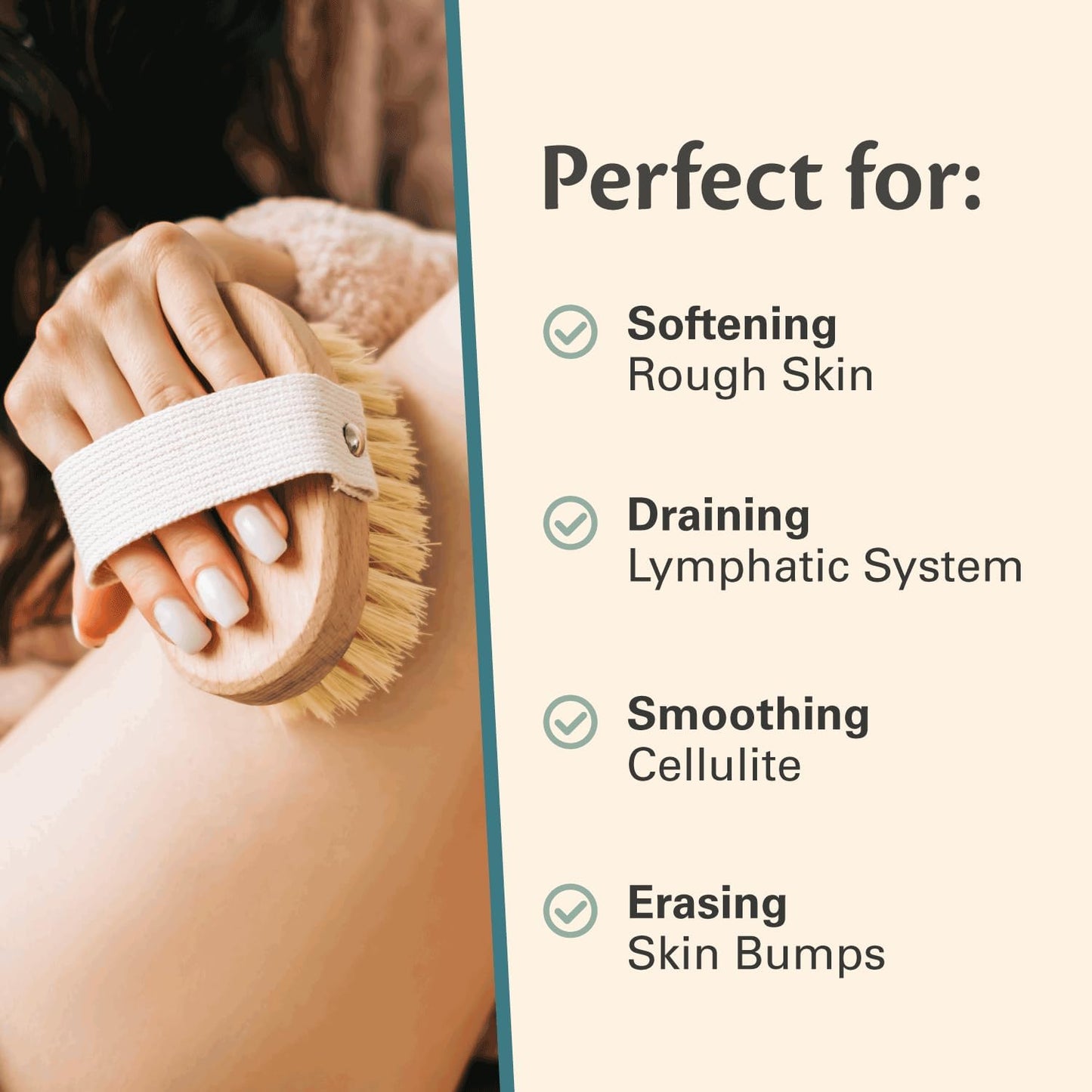 Firm Dry Brush & Shower Brush for Body - Handheld Back Scrubber Body Brush Exfoliator & Dead Skin Remover for Body Firm & Tighten Skin Improve Circulation for Men & Women by M3