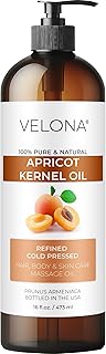 velona Apricot Kernel Oil 16 fl oz | 100% Pure and Natural Carrier Oil | Refined, Cold Pressed | Hair, Body and Skin Care | Use Today - Enjoy Results
