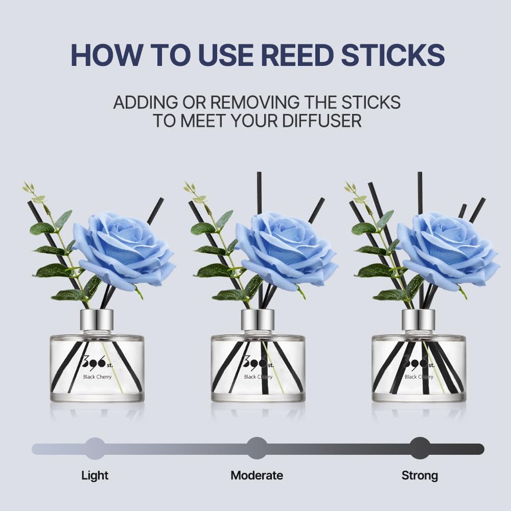 396 st. Rose Flower Reed Diffuser, Vanilla Lavender, 200ml(6.7oz) / Reed Diffuser Sets, Home Fragrance, Scented Oils, Home & Bathroom Décor