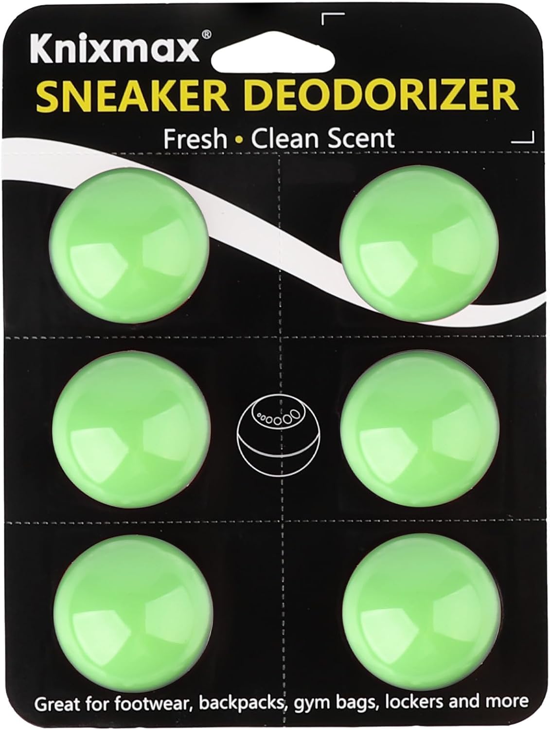 Knixmax Shoe Deodorizer Balls Strong, Odor Eliminator for Sneaker Gym Bag Closet Locker, Work Boot Drawer Freshener, Unpleasant Smell Remover Ball for Men Women Teens, 6 Packs Zen Tea