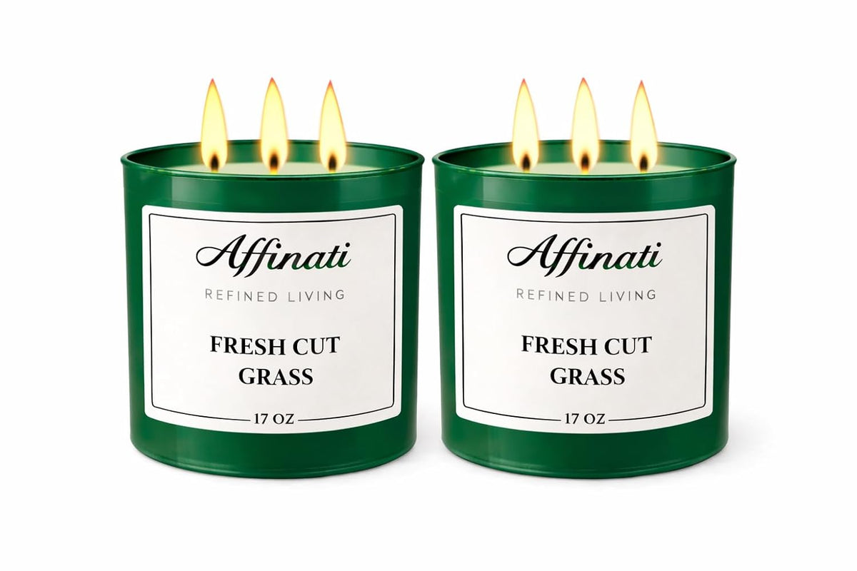 Affinati Fresh Cut Grass 3-Wick Scented Candle 2-Pack