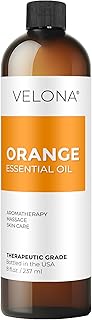 Orange Essential Oil by Velona - 8 Fl Oz | Therapeutic Grade | for Aromatherapy Diffuser, Massage, Skincare, Haircare, Soapmaking | Undiluted