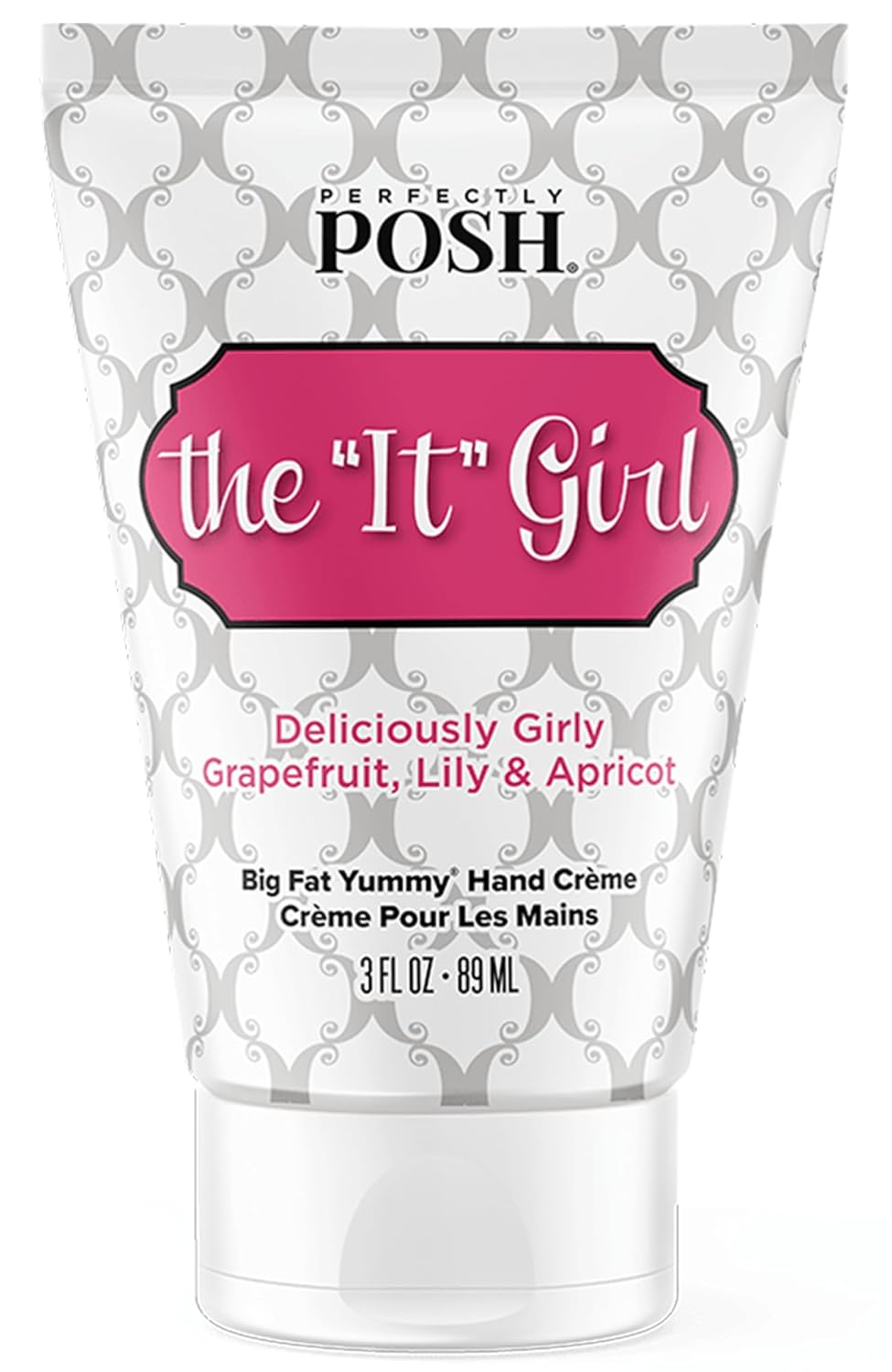 Perfectly Posh - It Girl Big Fat Yummy Hand Crème - Non-Greasy Hand Cream with Apricot Kernel Oil, Coconut Oil and Floral Citrus Scent - 89ml