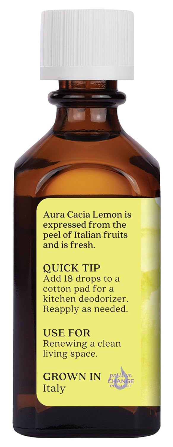 Aura Cacia Essential Oil, Renewing Lemon, 2 Fluid Ounce