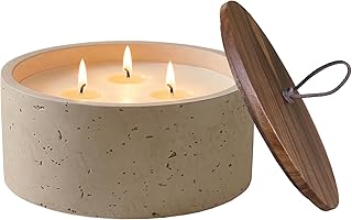 GalDal Scented Candle - Amber & Musk & Vanilla, 21 oz. 3 Wick Scented Candle Made with Coconut Oil and Soy Blend Wax | Acacia Wood Lid