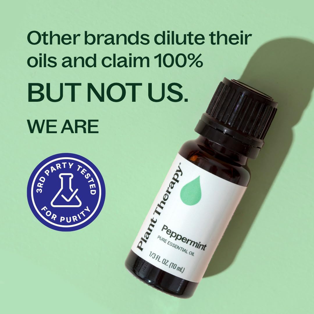 Plant Therapy Peppermint Essential Oil 10 mL (1/3 oz) Natural Aromatherapy