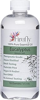 Firefly Kosher, Bulk, 16 Ounces 100% Pure Undiluted Eucalyptus Essential Oil | GC/MS Batch Tested for Purity | Therapeutic Grade Non-GMO Steam Distilled Vegan