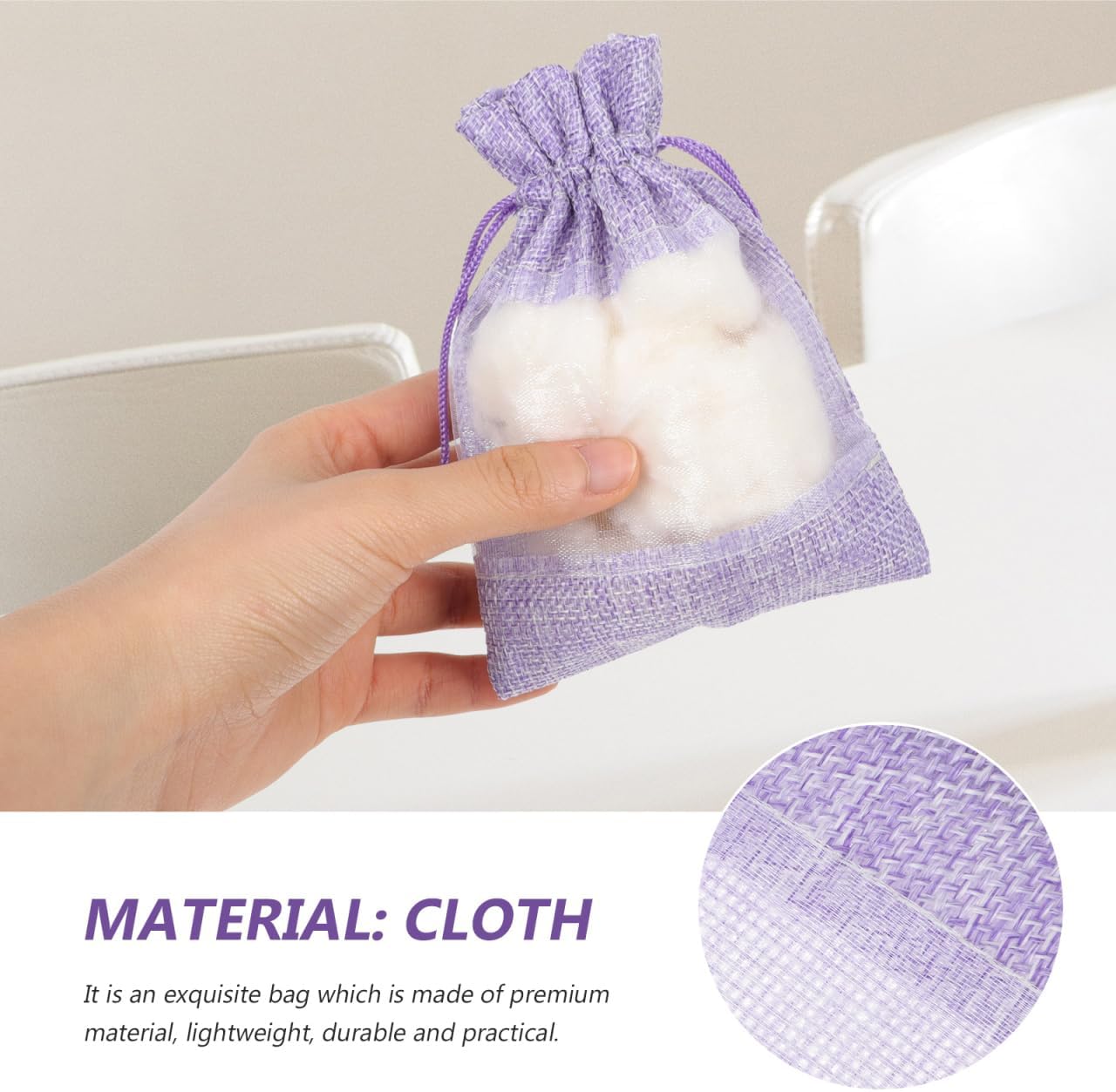 BESPORTBLE 10pcs Empty Sachet Bags for Lavender: 10x14cm Cotton Drawstring Pouch - Breathable Potpourri Holder for Closet Drawer Car