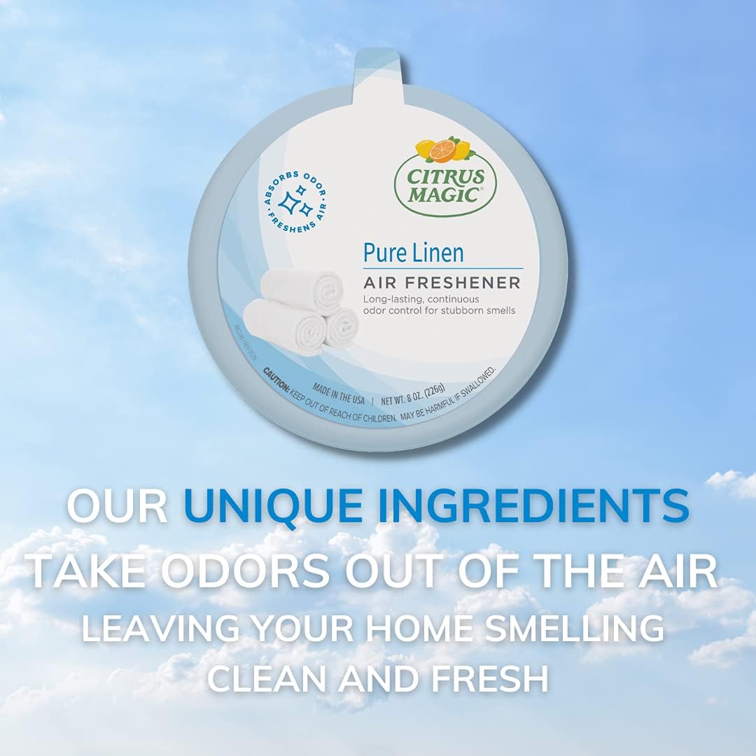 Citrus Magic Solid Air Fresheners, Pure Linen, 8 Ounce, Pack of 3