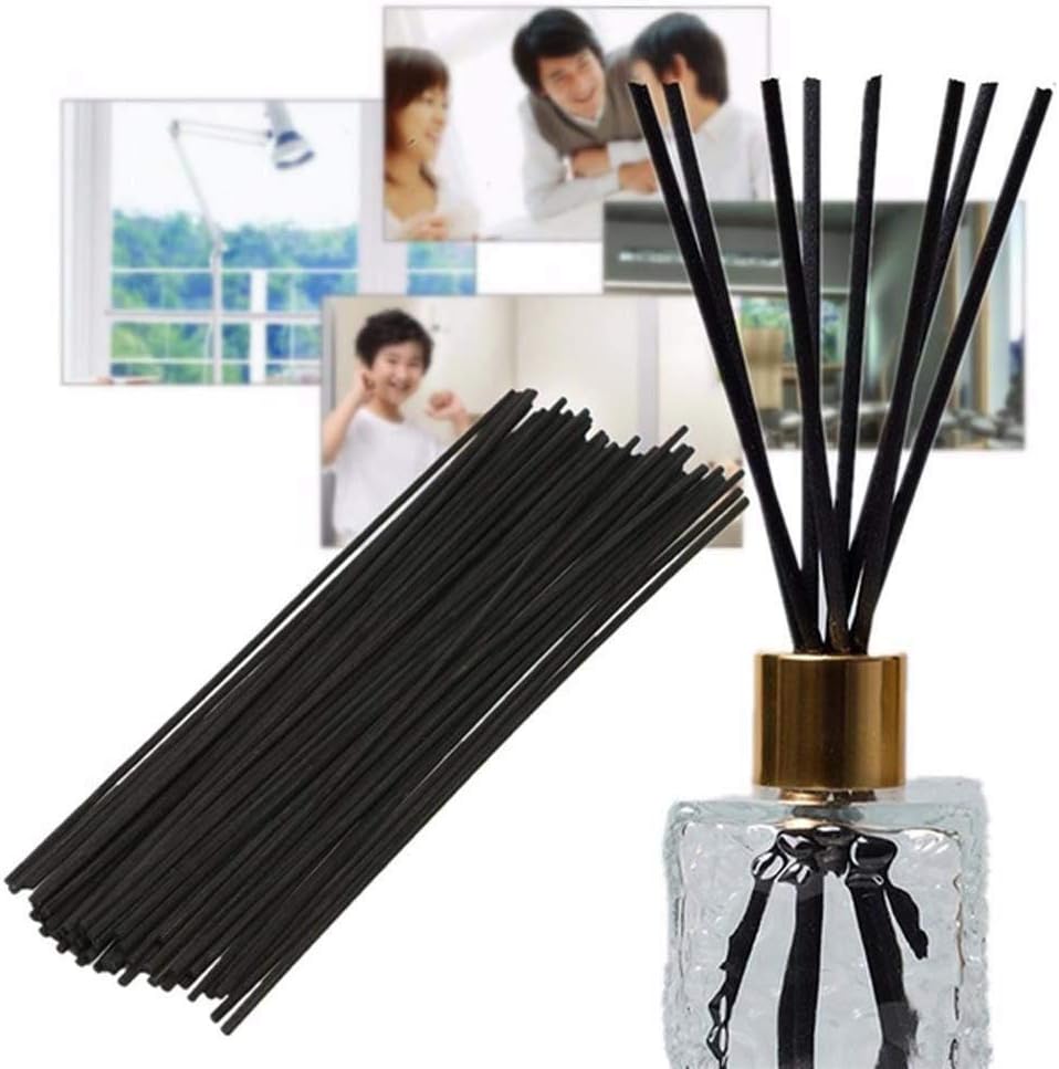 50/100PCS Handmade Black Reed Rattan Diffuser Sticks, Home Decor Replacement Fiber Aromatherapy Diffuser Sticks(50PCS)
