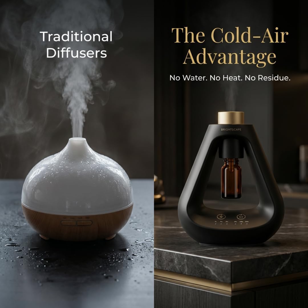 Apex Starter Set — Waterless Aromatherapy Diffuser + 2 Fragrance Oils | Cold Air Nebulizing | Cabana & My Way 0.33 fl oz | No Water No Heat | Matte Black