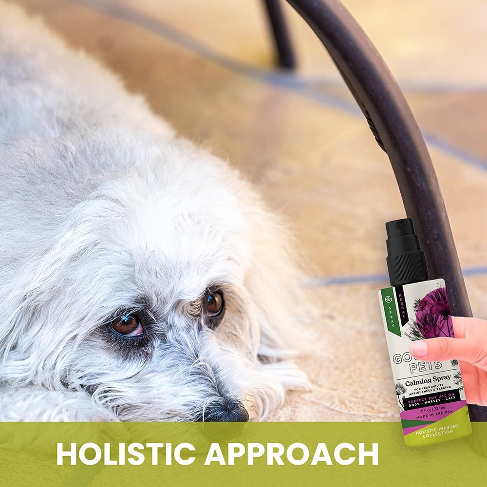Holistic Natural Derived Calming Pet Spray for Anxiety: Providing Stress Relief: Veterinarian Recommended - Made in USA - 8 oz