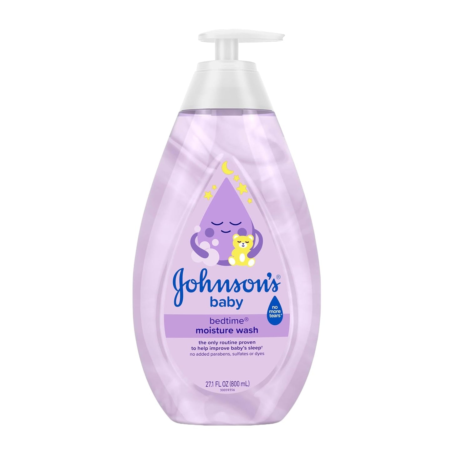 Johnson's Baby Bedtime Moisture Body Wash, Soothing NaturalCalm Aromas, Nighttime Bath Wash to Help Calm Baby Before Bed, Baby Wash, No added Parabens & Sulfates, 27.1 fl. oz