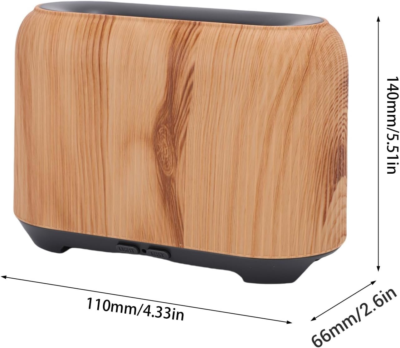 VBESTLIFE 3D Flame Diffuser for Essential Oils, 150ml Ultrasonic Diffusers with Cool Mist, Small Humidifier for Home, Office, Bedroom (Light Wood Grain)
