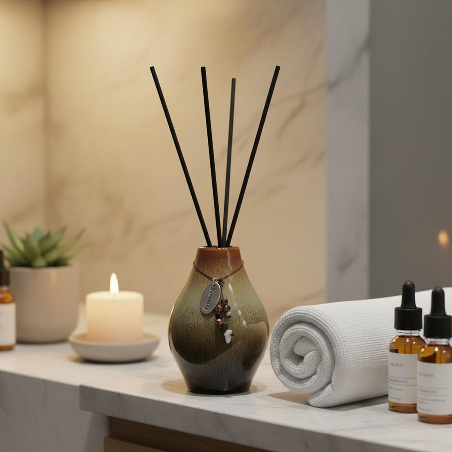 12 inch (30cm) Black Fiber Stick Replacement Fragrance Reed Diffuser Sticks Set of 100