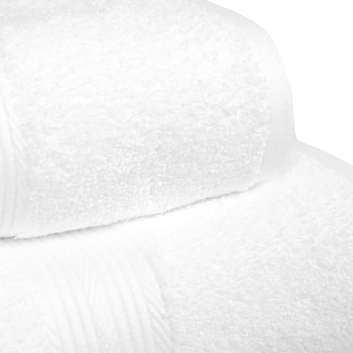 Amazon Basics 6-Piece Oversized Highly Absorbent Fade-Resistant Towel Set, 100% Cotton Towels for Bathroom, Soft, 2 Bath Towels, 2 Hand Towels, 2 Washcloths, White