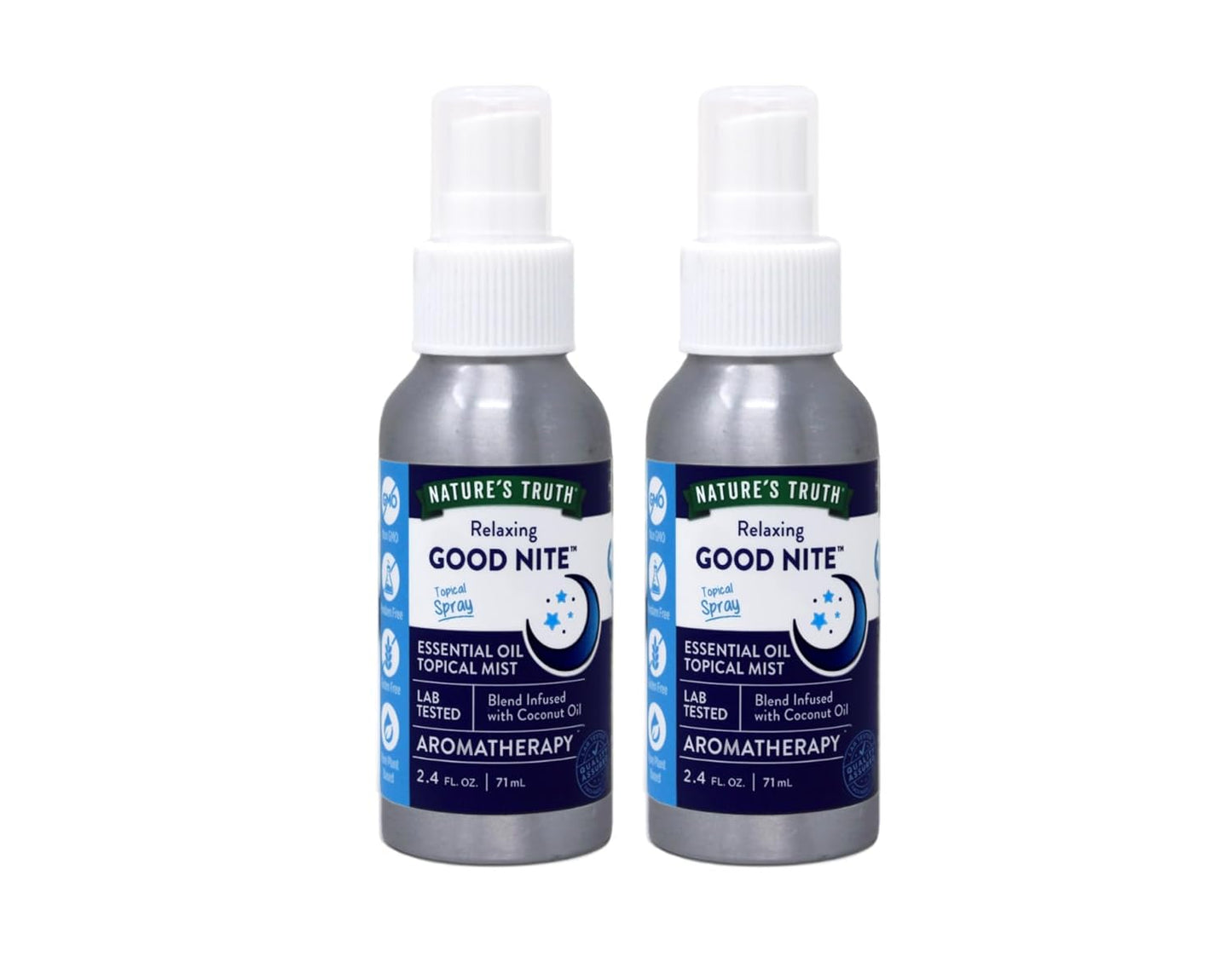 Nature's Truth Good Nite Essential Oil Topical Mist, Calming Blend, Yoga, & Aroma Spray, 2.4 FL OZ - 2 Pack
