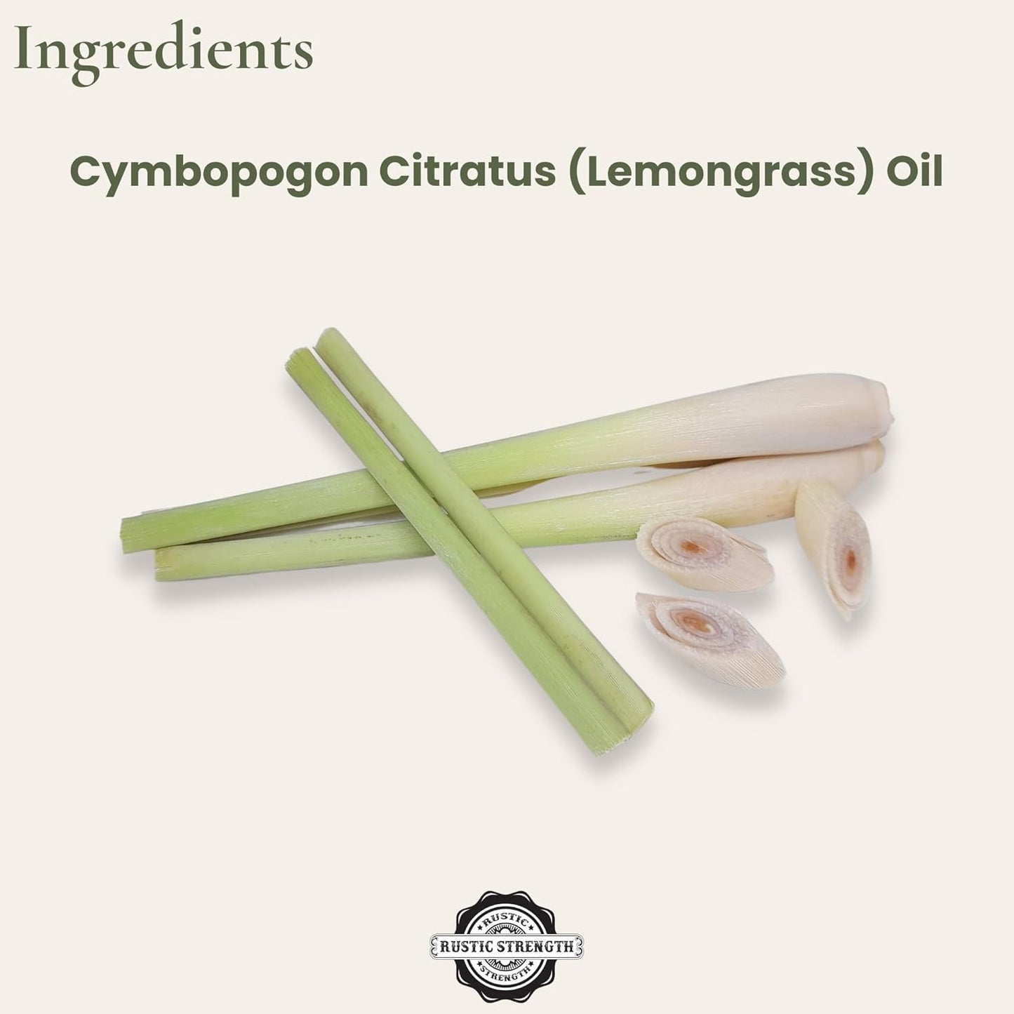 Rustic Strength 100% Pure Essential Oil, Lemongrass, Therapeutic Grade, Non-Toxic, Aromatherapy & Home Use, 1 oz