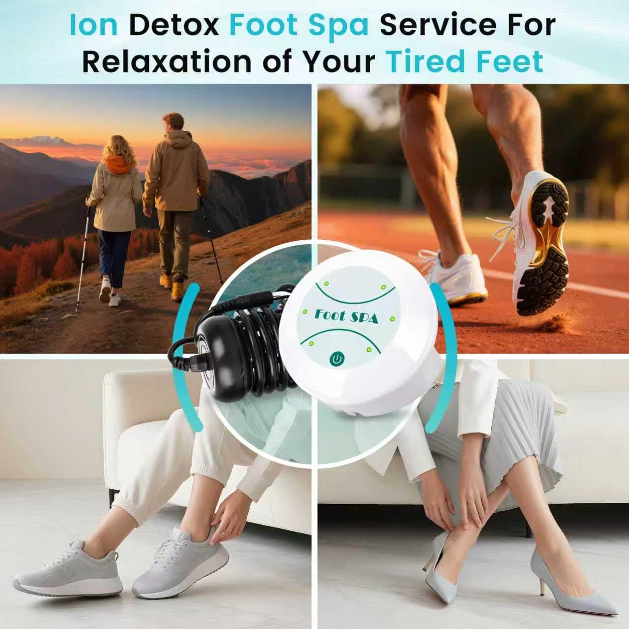 Foot Detox Machine, Portable Ionic Foot Bath Detox Machine, Ion Foot Spa Cleanser for Home Travelling USE with 10 Liners